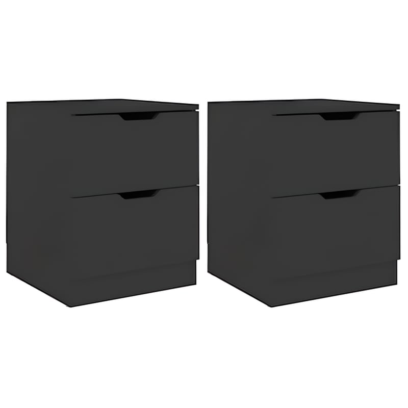 VIDAXL Κομοδίνο Vidaxl Από Μοριοσανίδα 2τμχ 40x40x50 cm - Μαύρο