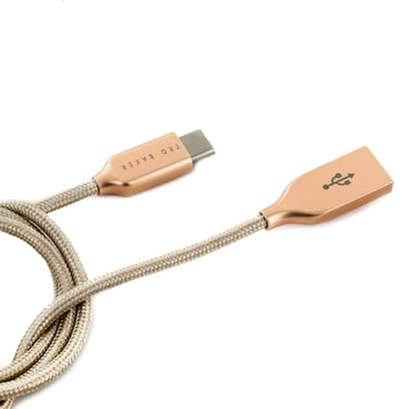 TED BAKER Καλώδιο δεδομένων Ted Baker Braided Usb-C 1m - Rose Gold