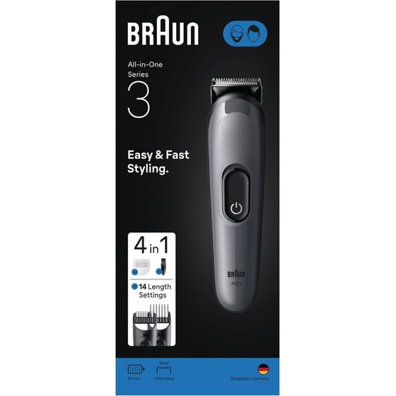 Σετ Περιποίησης BRAUN MULTRIGROOM AIO3500 Μαύρο image 2