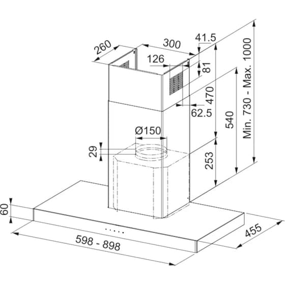 FRANKE NEW MYTHOS 60 60cm Inox Απορροφητήρας Καμινάδα - Τζάκι image 1
