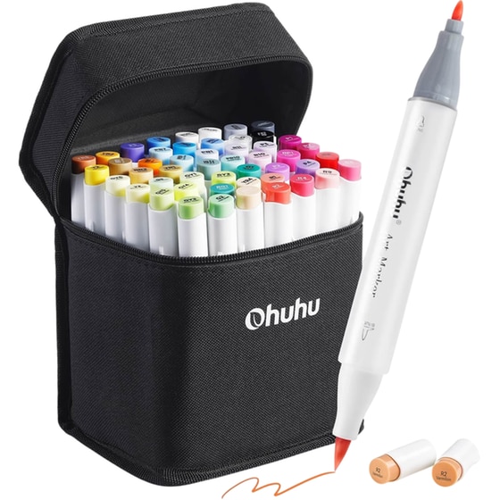 Μαρκαδόροι Σχεδίου Ohuhu&nbsp;Honolulu Διπλή&nbsp;Μύτη&nbsp;Brush & Fine&nbsp;(49 Τεμάχια) image 0