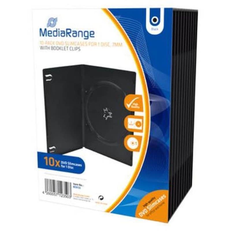 MEDIARANGE MediaRange θήκη CD/DVD Slim 10τμχ - Μαύρο