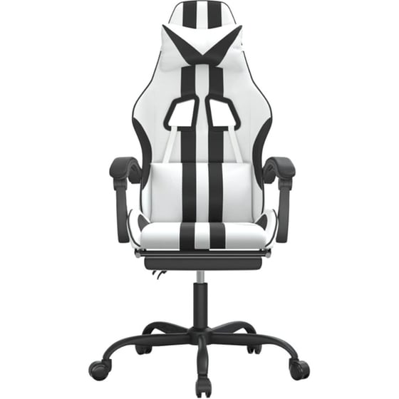 Καρέκλα Gaming VIDAXL 3143840 με Υποπόδιο από Τεχνητό Δέρμα - Μαύρο image 1