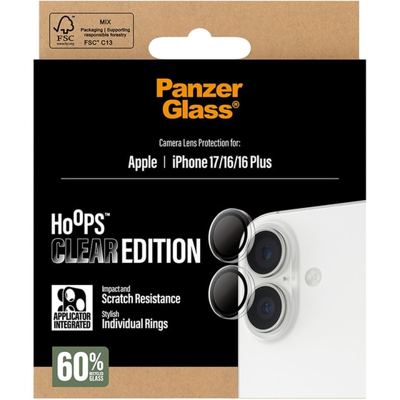 Προστατευτικό καμερών Apple iPhone 17/iPhone 16/iPhone 16 Plus - PanzerGlass Hoops Camera Lens Protection - Clear Edition image 3