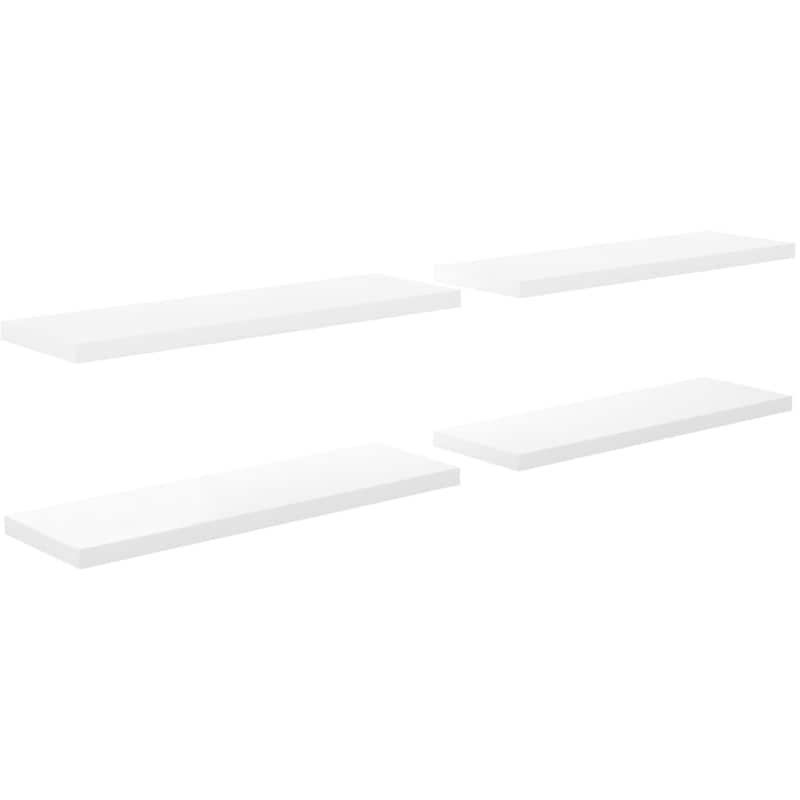 Ράφια Τοίχου VidaXL από MDF 120x23.5x3.8 cm 4 Τμχ - Λευκό/Γυαλιστερό VIDAXL