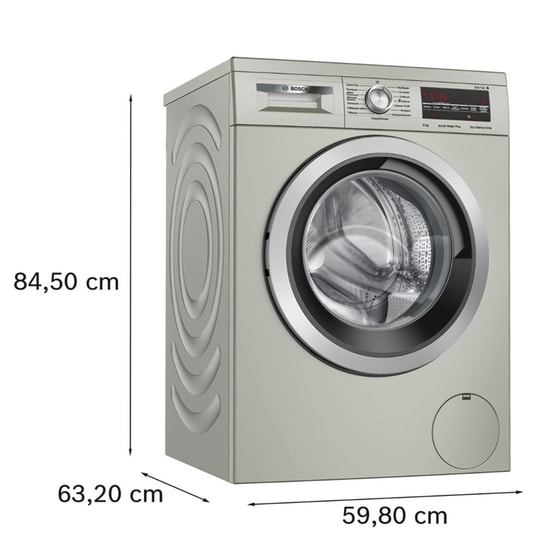 BOSCH WUU28TX2GR 9 kg 1.400 Στροφές Inox Πλυντήριο Ρούχων image 4