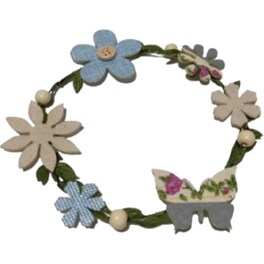 Στεφάνι Μεταλλικό με Λουλούδια Φ16cm Bunny's 931878 - Μπλε