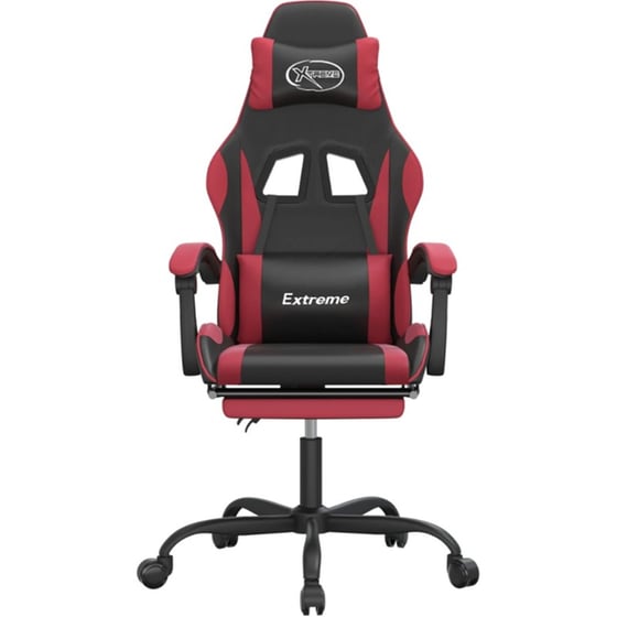 Καρέκλα Gaming VIDAXL 349586 με Υποπόδιο από Τεχνητό Δέρμα - Μαύρο image 2