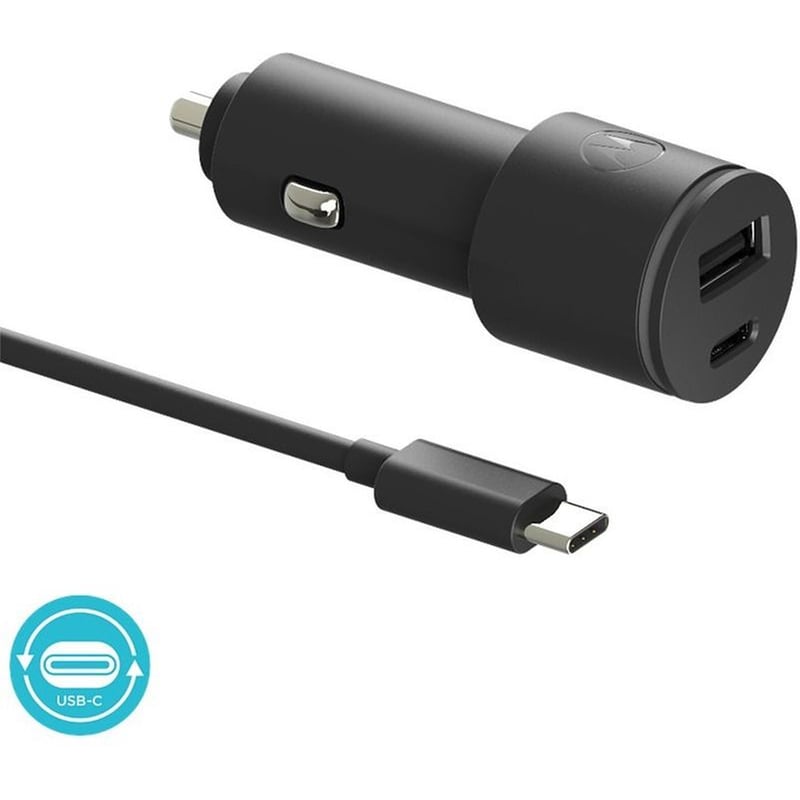 Φορτιστής Αυτοκινήτου Motorola SJV102 1x USB-A/1x USB-C 27W - Black