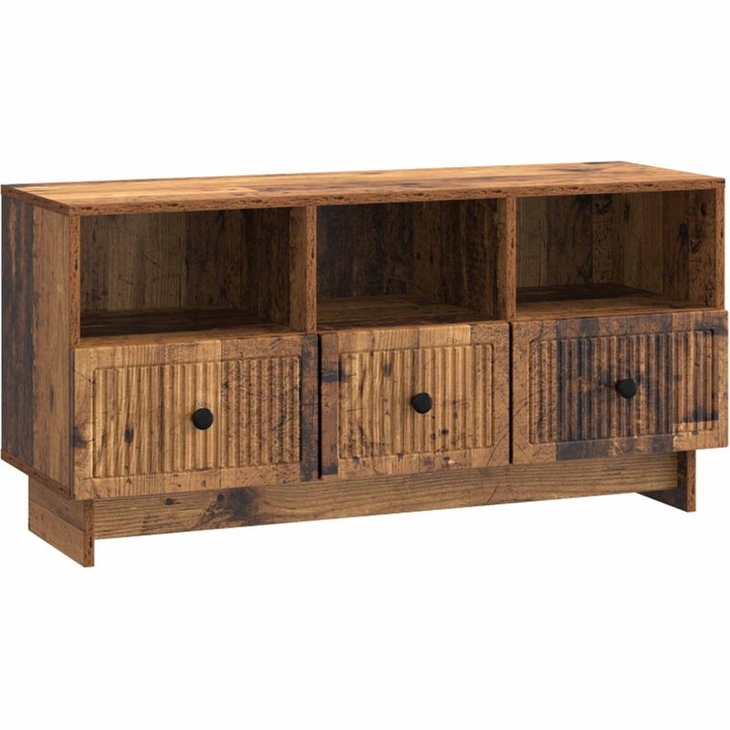 Έπιπλο Τηλεόρασης VidaXL με Συρτάρι 102x34.5x50 cm - Παλαιωμένο Ξύλο