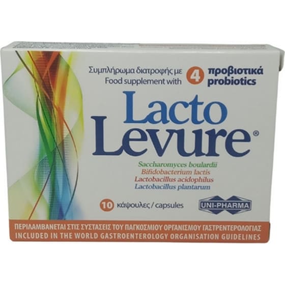 Προβιοτικό Uni-pharma Lacto Levure 4 Probiotics - 10 κάψουλες image 0