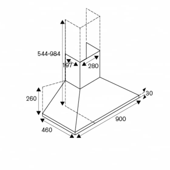 LA GERMANIA KPL90PLAG1CRA 90 cm Κρέμα ματ Απορροφητήρας Καμινάδα Τζάκι image 2