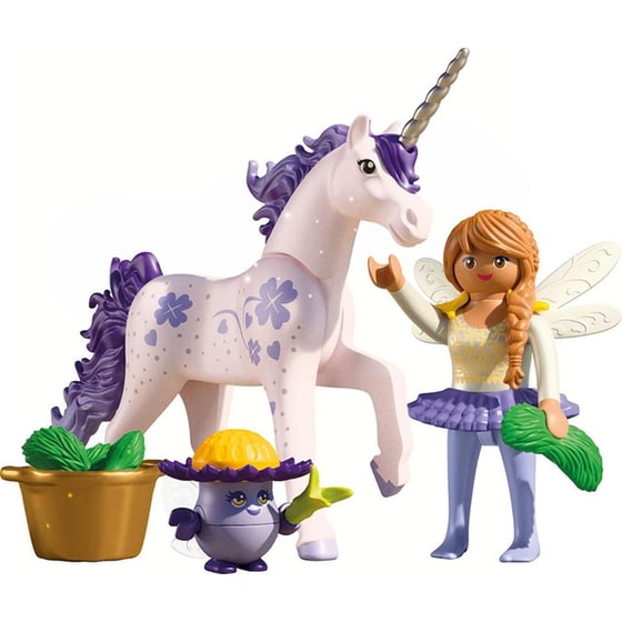 PLAYMOBIL®&nbsp; Magic Μονόκερος με Μωβ Χαίτη & Νεράιδα (71843) image 1