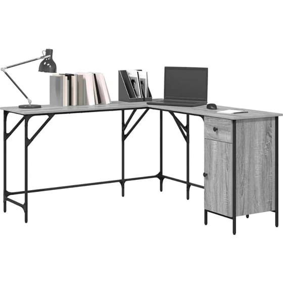 Γραφείο VidaXL από Επεξεργασμένο Ξύλο 141x141x75 cm - Γκρι Sonoma image 3