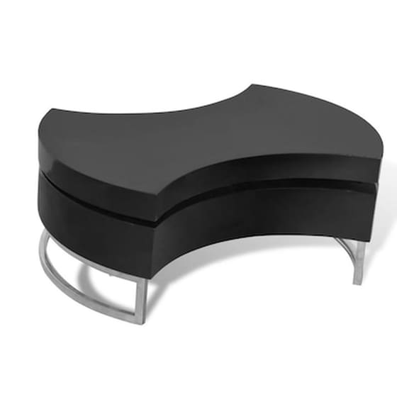 Τραπεζάκι Σαλονιού VidaXL Πολυμορφικό από MDF 80x32.5cm - Μαύρο image 2