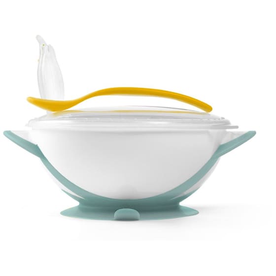 Babyono Αντιολισθητικό Μπολ Με Καπάκι Και Κουτάλι - Πράσινο image 1
