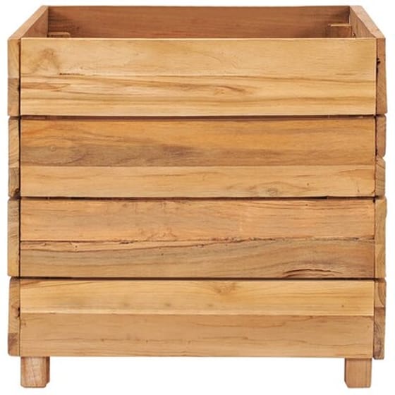 Vidaxl Ζαρντινιέρα 50x40x38 Εκ. Από Ανακυκλωμένο Ξύλο Teak Και Ατσάλι image 4