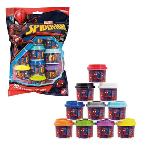 AS Company Πλαστελίνη Marvel Spiderman Σακουλάκι Με 10 Βαζάκια Και Καπάκια Καλουπάκια image 2