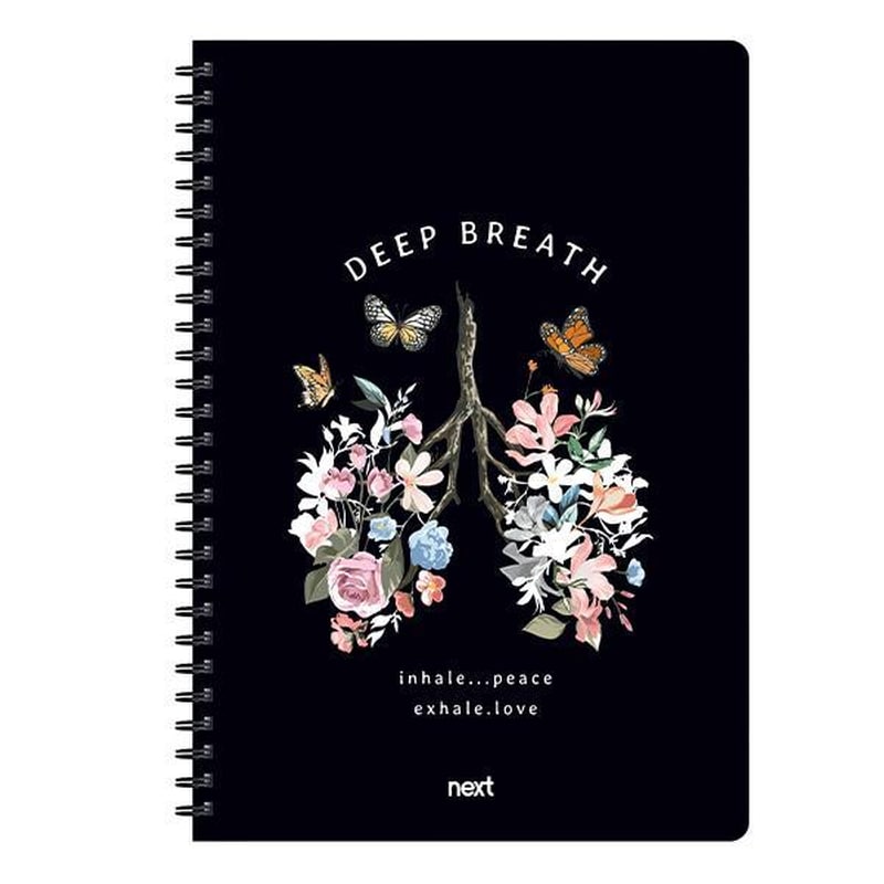 Τετράδιο Σπιράλ Next 2 Θεμάτων Trends Deep Breath 70 Φύλλων NEXT