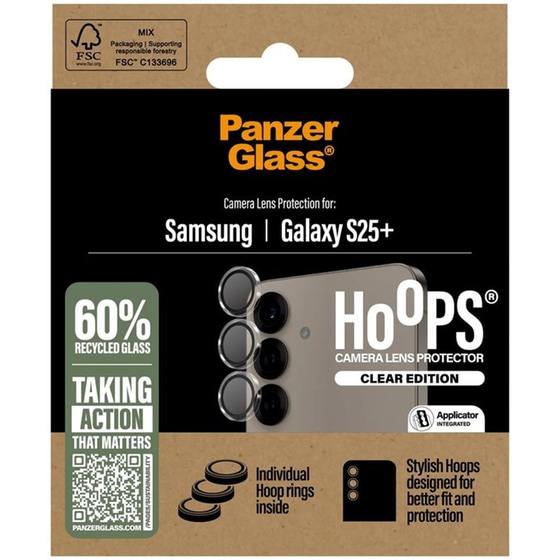 Προστατευτικό κάμερων Samsung Galaxy S25+ - PanzerGlass Hoops Lens Protector Transparent image 2