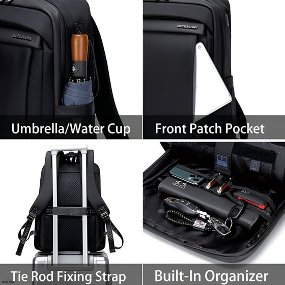 Τσάντα Laptop Arctic Hunter B00478 15.6" Αδιάβροχη - Μαύρο image 1