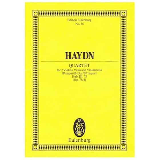 Βιβλίο Για Σύνολα Editions Eulenburg Haydn - Quartet In Bb Major Op.76/4 [pocket Score] image 0