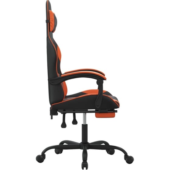 Καρέκλα Gaming VIDAXL 3143884 με Υποπόδιο από Τεχνητό Δέρμα - Μαύρο image 2