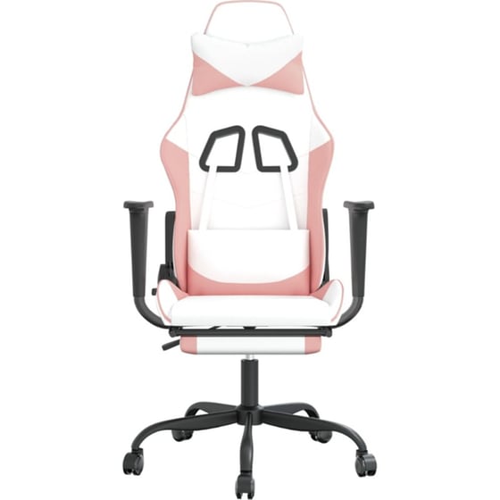Καρέκλα Gaming VIDAXL 3143662 με Υποπόδιο από Τεχνητό Δέρμα - Λευκό image 2