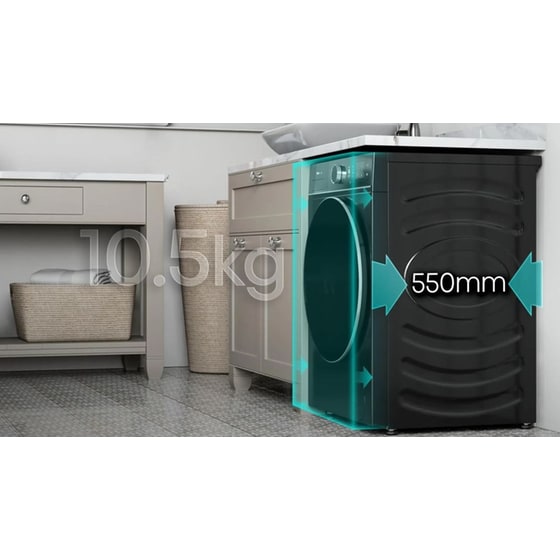 HISENSE WF5I1045BBQ 10.5 kg 1.400 Στροφές Μαύρο Πλυντήριο Ρούχων image 18