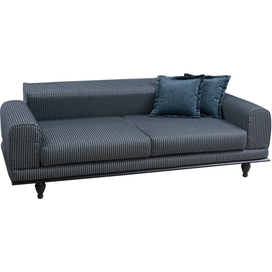Τριθέσιος Καναπές 24Mall Carrara 220x95 cm - Μπλε image 3