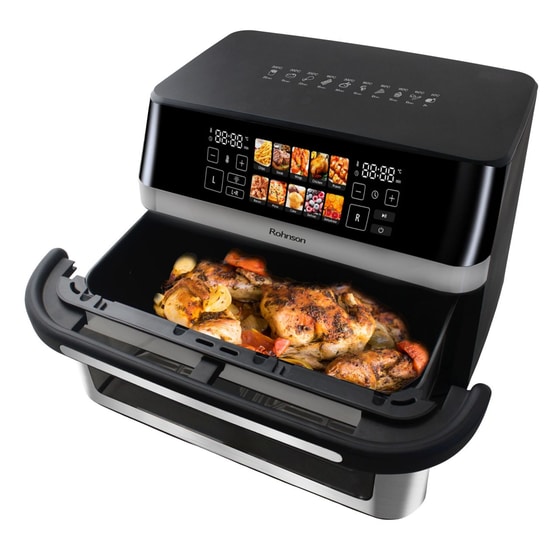 ROHNSON R-2882 με Αποσπώμενο Κάδο 2200 W 12 L Μαύρο Φριτέζα Αέρος image 3