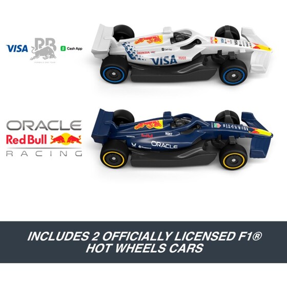 Playset Hot Wheels Racing Formula 1 Grid Start Track Set & 2 Die-Cast F1 Cars 1:64 image 6
