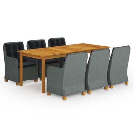 Vidaxl Σετ Τραπεζαρίας Κήπου 9 Τεμαχίων Ανοιχτό Γκρι image 1