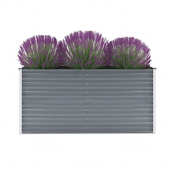 Vidaxl Ζαρντινιέρα Υπερυψωμένη Γκρι 160x40x77 Εκ. Γαλβανισμ. Χάλυβας image 0
