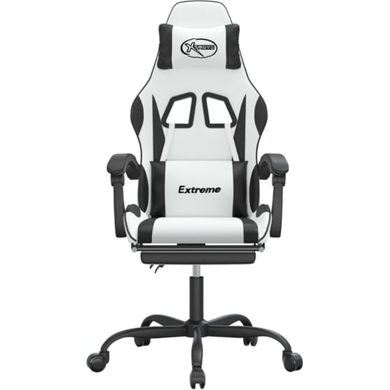 Καρέκλα Gaming VIDAXL 3143888 με Υποπόδιο από Τεχνητό Δέρμα - Λευκή image 2