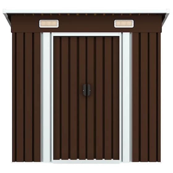 Vidaxl Αποθήκη Κήπου Καφέ 194 X 121 X 181 Εκ. Ατσάλινη image 4