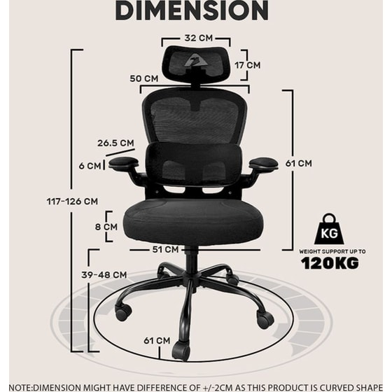 Gaming Καρέκλα Armaggeddon Vertebrae V3 από Ύφασμα Mesh  - Μαύρη image 10