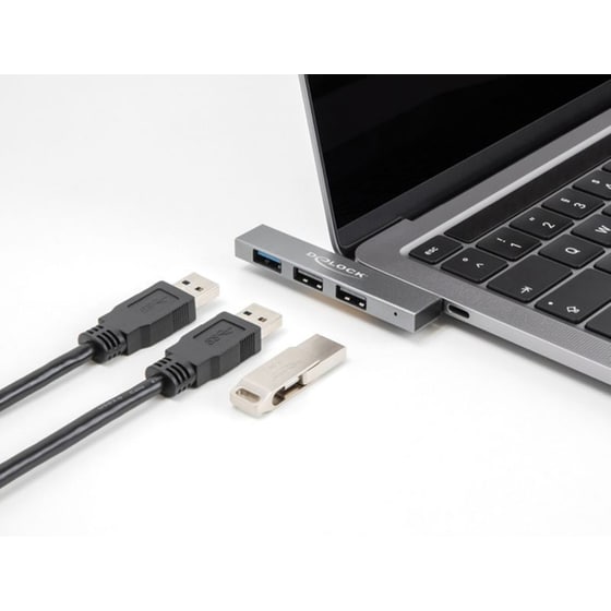 Delock Usb Hub 64274, 3x Θυρών, 10gbps, Usb-c Σύνδεση, Γκρι image 1
