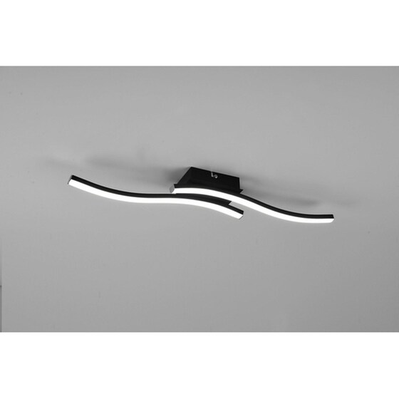 Trio Lighting Route Πλαφονιέρα Οροφής 56εκ. Μαύρη με Ενσωματωμένο LED image 1