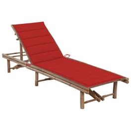 Ξαπλώστρα VidaXL από Μπαμπού 200x65x30-87 cm - Κόκκινη/Καφέ
