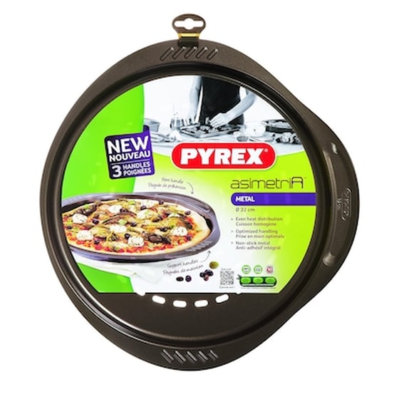 Στρογγυλό Ταψί PYREX ASIMETRIA με Αντικολλητική Επίστρωση από Χάλυβα 32 cm Μαύρο image 0