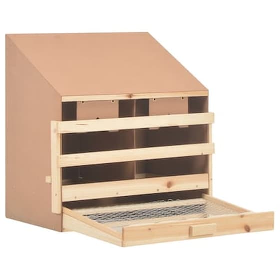 Vidaxl Φωλιά Για Κότες Με 2 Θέσεις 63x40x65 Εκ. Από Μασίφ Ξύλο Πεύκου image 4