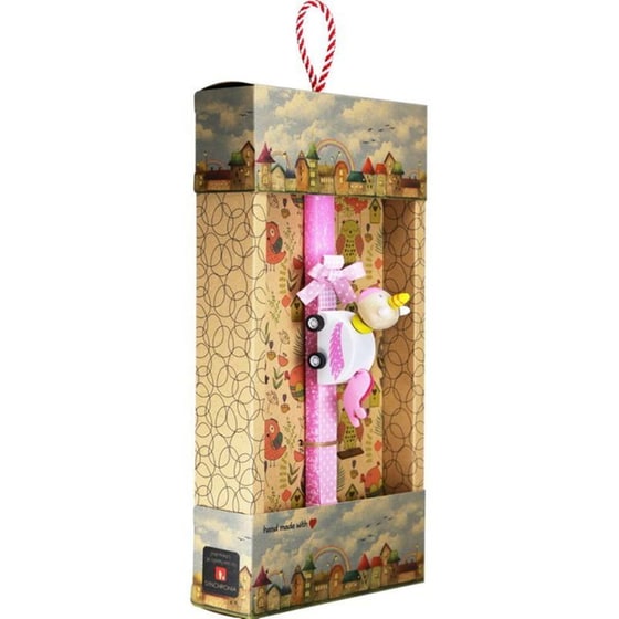 Λαμπάδα&nbsp;Synchronia&nbsp;Ξύλινο&nbsp;Pull&nbsp;Back&nbsp;Μονόκερος image 1