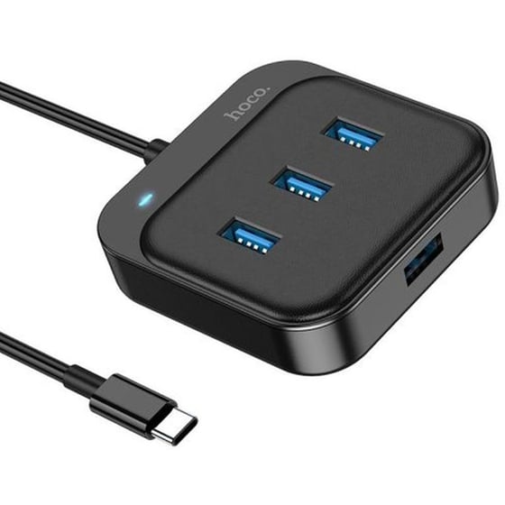 Hub Usb-c Hoco Hb31 Easy 4-in-1 Με 4 Χ Usb3.0 Μαύρο 20cm image 1