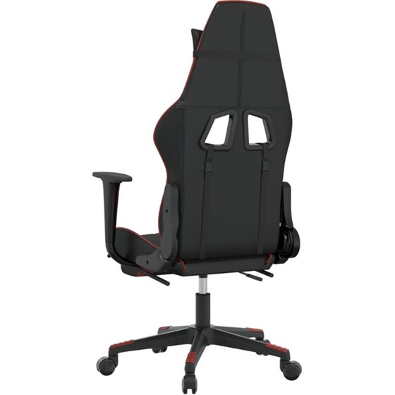 Καρέκλα Gaming VIDAXL 3143771 με Υποπόδιο από Τεχνητό Δέρμα - Μαύρο image 3