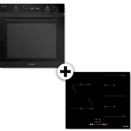 PYRAMIS PO78104010E & PHI62432FM 78 Lt Μαύρο Eντοιχιζόμενο Σετ Φούρνος και Εστία
