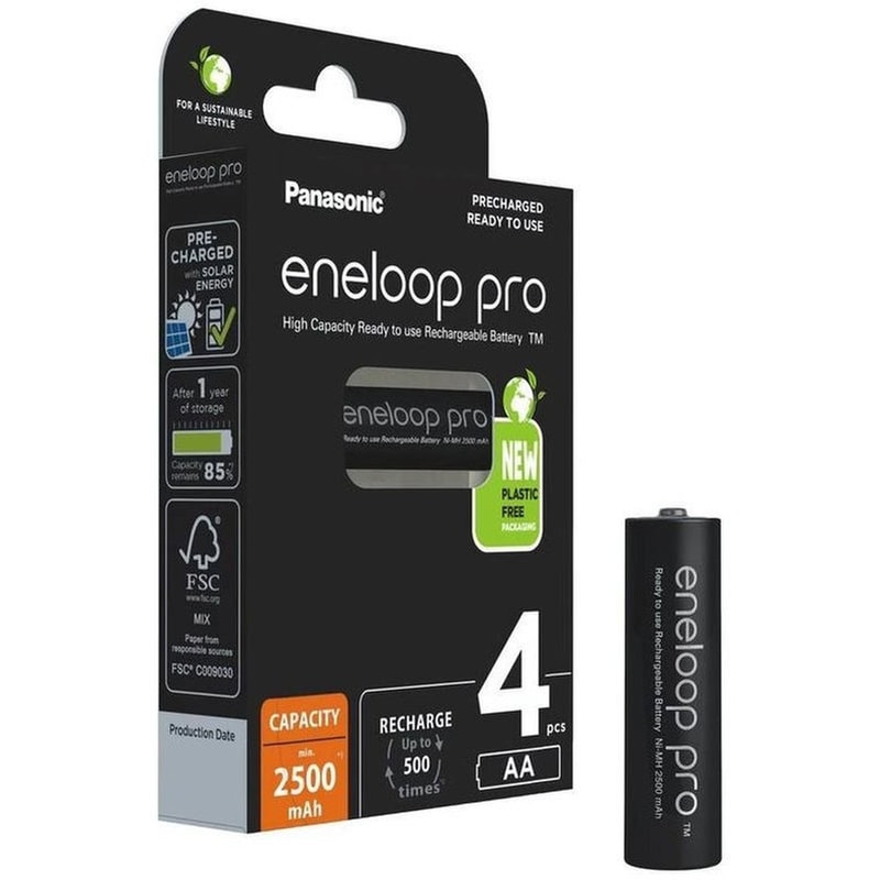 Επαναφορτιζόμενες Μπαταρίες Panasonic AA 1.2 V 4 τεμάχια
