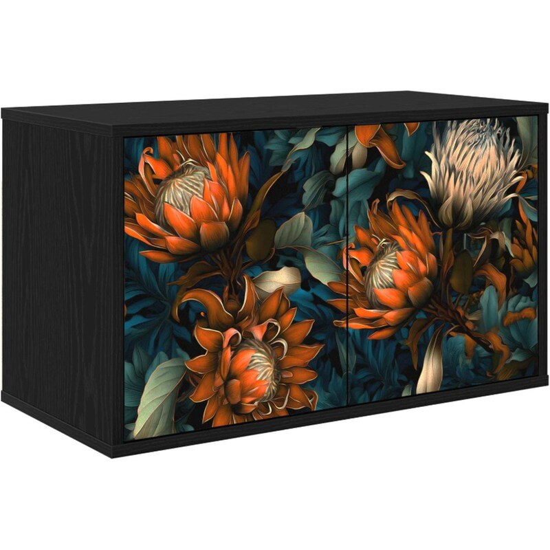 Έπιπλο Τηλεόρασης VidaXL LOCHEM Επιτοίχιο 69 x 33 x 40 cm - Μαύρη Δρυς