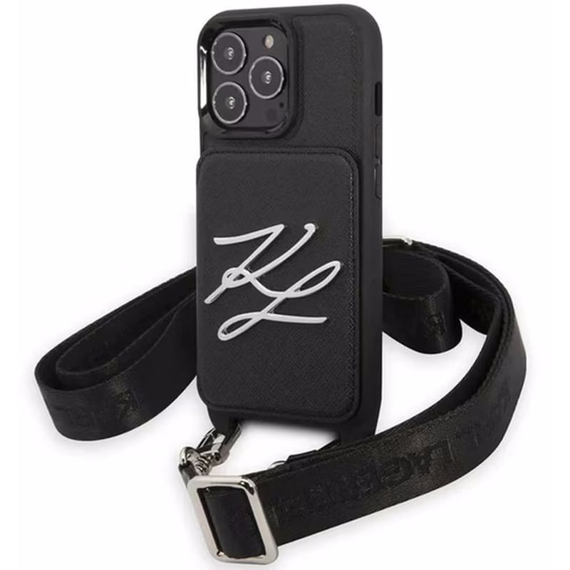 Θήκη Apple iPhone 13 Pro - Karl Lagerfeld Με Λουράκι Crossbody Autograph - Black