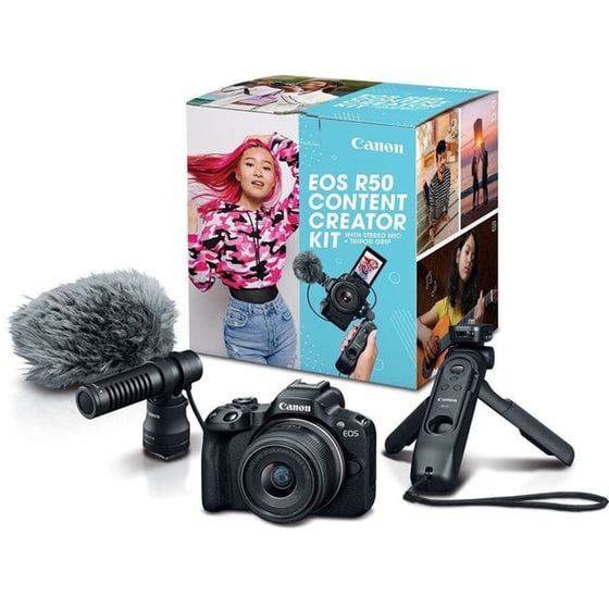 Canon EOS R50 Content Creator Kit με Φακό RF‑S 18‑45mm σε Μαύρο χρώμα image 0